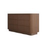 Walnut Ribbed 6 Drawer Chest - Drew 