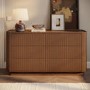 Walnut Ribbed 6 Drawer Chest - Drew 