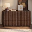 DWE003 Walnut Ribbed 6 Drawer Large Chest of Drawers - Fully Assembled - Drew