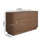 Walnut Ribbed 6 Drawer Chest - Drew 