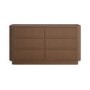 Walnut Ribbed 6 Drawer Chest - Drew 