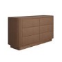 Walnut Ribbed 6 Drawer Chest - Drew 