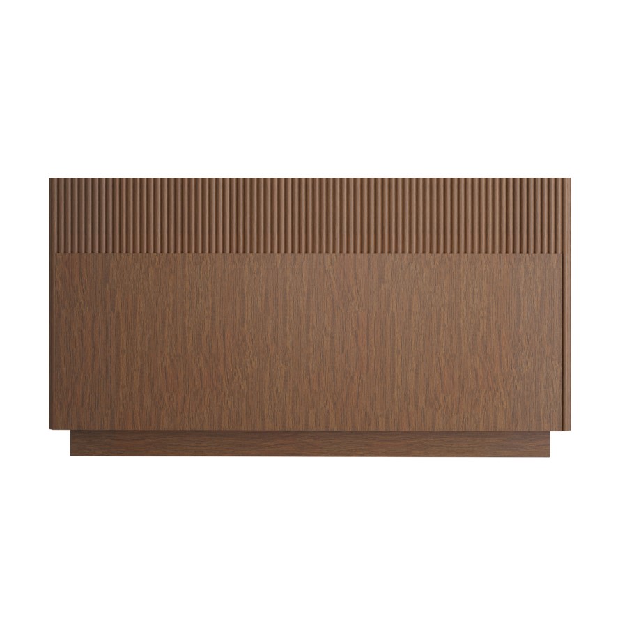 Walnut Ribbed 6 Drawer Chest - Drew 