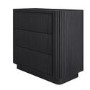 Black Ribbed 3 Drawer Chest of Drawers - Fully Assembled - Drew