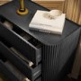 Black Ribbed 3 Drawer Chest of Drawers - Fully Assembled - Drew