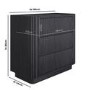 Black Ribbed 3 Drawer Chest of Drawers - Fully Assembled - Drew