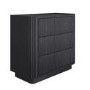 Black Ribbed 3 Drawer Chest of Drawers - Fully Assembled - Drew
