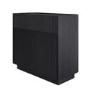 Black Ribbed 3 Drawer Chest of Drawers - Fully Assembled - Drew