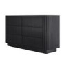 Black Ribbed 6 Drawer Chest of Drawers - Fully Assembled - Drew