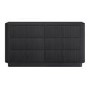 Black Ribbed 6 Drawer Chest of Drawers - Fully Assembled - Drew
