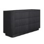 Black Ribbed 6 Drawer Chest of Drawers - Fully Assembled - Drew