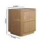 Natural Oak Ribbed 2 Drawer Bedside Table - Fully Assembled - Drew