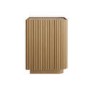 Natural Oak Ribbed 2 Drawer Bedside Table - Fully Assembled - Drew