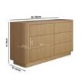 Natural Oak Ribbed 6 Drawer Chest of Drawers - Fully Assembled - Drew