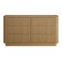 Natural Oak Ribbed 6 Drawer Chest of Drawers - Fully Assembled - Drew