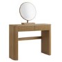 Natural Oak Ribbed Dressing Table with Drawers and Mirror - Drew