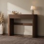 Walnut Ribbed Dressing Table with Drawers and Mirror - Drew