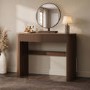 Walnut Ribbed Dressing Table with Drawers and Mirror - Drew