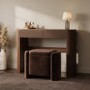 Walnut Ribbed Dressing Table with Drawers and Mirror - Drew