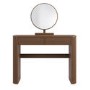 Walnut Ribbed Dressing Table with Drawers and Mirror - Drew