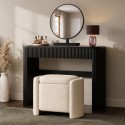 DWE012 Black Ribbed Dressing Table with Drawers and Mirror - Drew