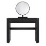 Black Ribbed Dressing Table with Drawers and Mirror - Drew