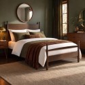 DWN001K Dark Wood King Size Wooden Bed Frame with Pillar Detail - Darwin