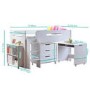 GRADE A1 - Dynamo White Cabin Bed - Ladder Can Be Fitted Either Side