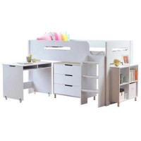 GRADE A2 - Dynamo White Cabin Bed - Ladder Can Be Fitted Either Side!