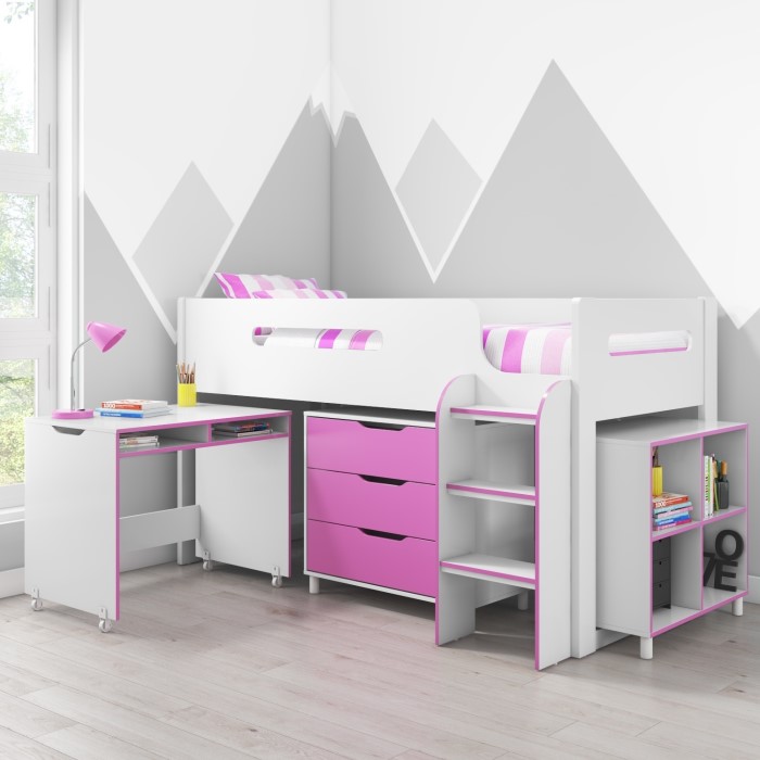 Dynamo Girls Pink Cabin Bed - Ladder Can Be Fitted Either ...