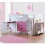 GRADE A1 - Dynamo Girls Pink Cabin Bed - Ladder Can Be Fitted Either Side!