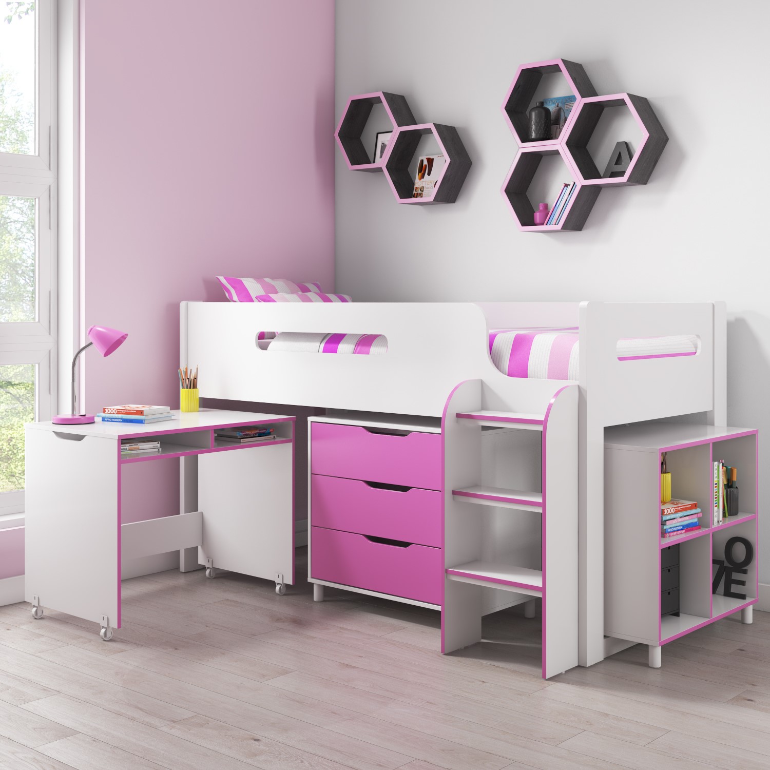 Dynamo girls pink cheap cabin bed