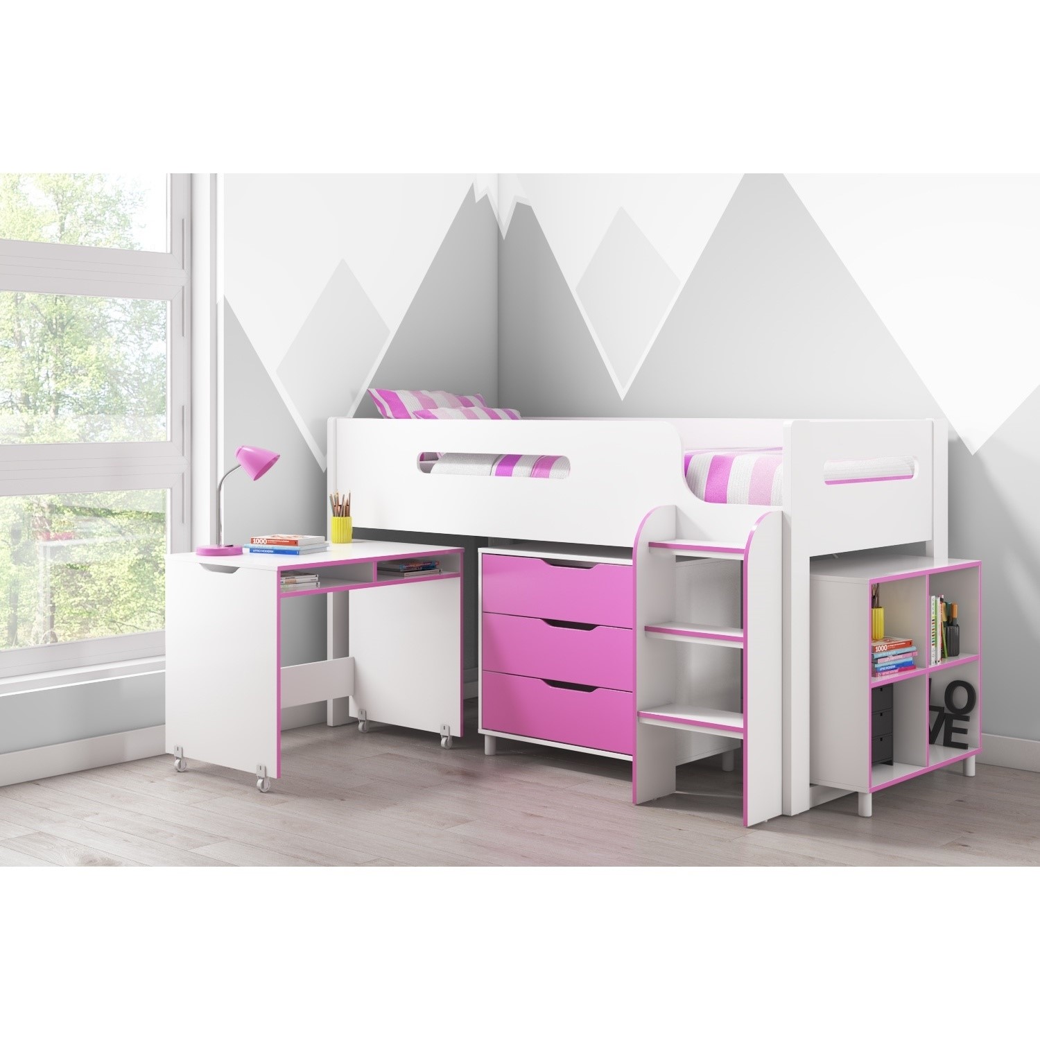 dynamo girls pink cabin bed