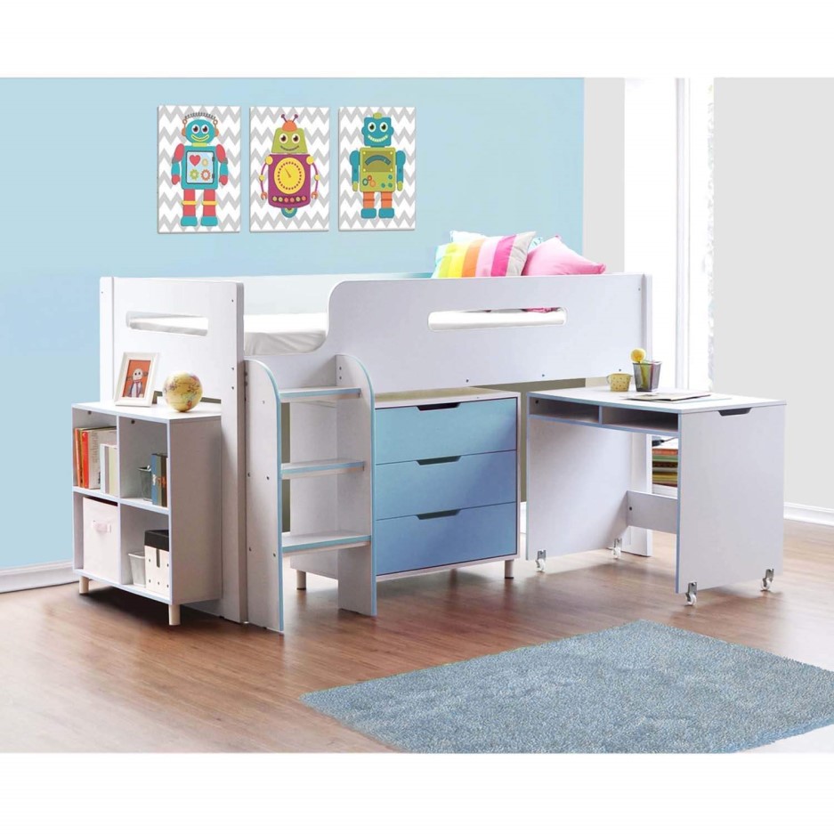 Dynamo Blue Cabin Bed Ladder Can Be Fitted Either Side! Furniture123