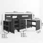 GRADE A1 - Dark Grey Mid Sleeper Cabin Bed with Storage and Desk - Dynamo 