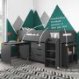 GRADE A1 - Dynamo Dark Grey Cabin Bed - Ladder Can Be Fitted Either Side!