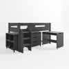 Dark Grey Mid Sleeper Cabin Bed with Storage and Desk - Dynamo 