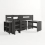 GRADE A1 - Dark Grey Mid Sleeper Cabin Bed with Storage and Desk - Dynamo 