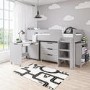 Grey Mid Sleeper Cabin Bed with Storage and Desk - Dynamo