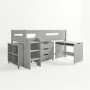 Grey Mid Sleeper Cabin Bed with Storage and Desk - Dynamo