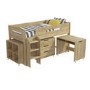 GRADE A1 - Dynamo Light Oak Cabin Bed - Ladder Can Be Fitted Either Side
