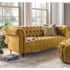 Yellow Velvet Chesterfield Sofa - 3 Seater - Darby