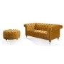 Darby Round Footstool - Mustard