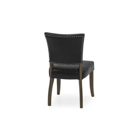 Duke Blue Leather Dining Chair with Solid Oak Frame