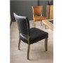 Duke Blue Leather Dining Chair with Solid Oak Frame