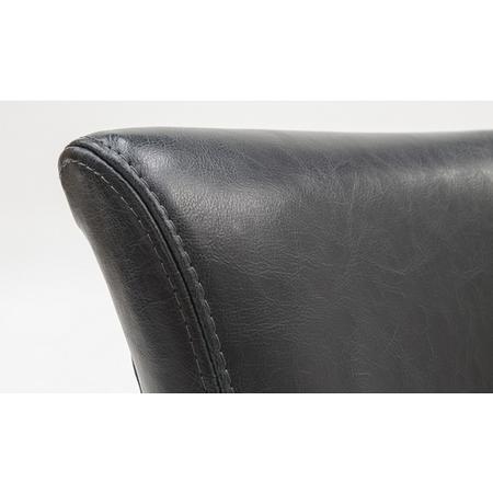 Duke Blue Leather Dining Chair with Solid Oak Frame