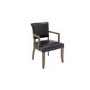 Duke Blue Leather Dining Arm Chair with Solid Oak Frame