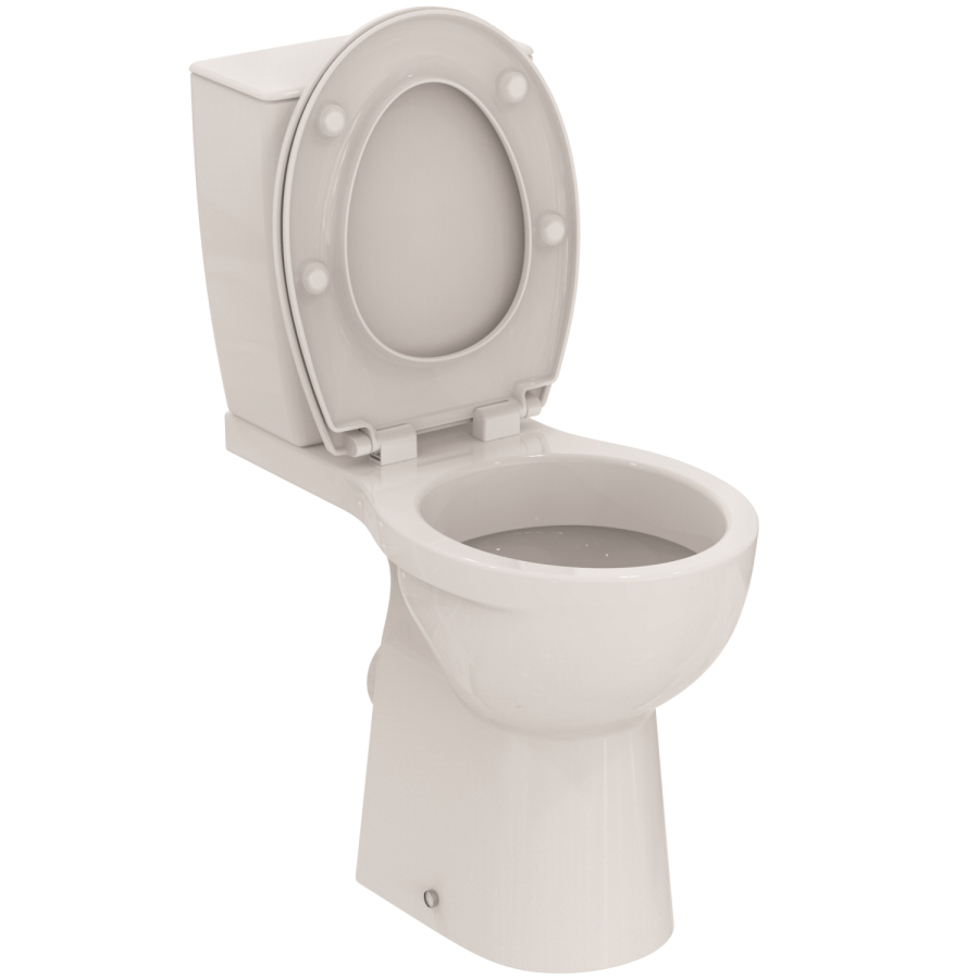 Ideal Standard Eurovit+ Comfort Height Close Coupled Toilet with Soft Close SeatEUROVIT+ CC BWL HO RSD BI 6/4 SCL S&C(C) Open Back