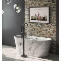 Marble Effect Freestanding Double Ended Bath 1695 x 795mm - Elementa Marble Effect Freestanding Double Ended Bath 1695 x 795mm - Elementa