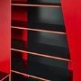 Black and Red High Sleeper Gaming Bed with Desk and Shelves - Eagle